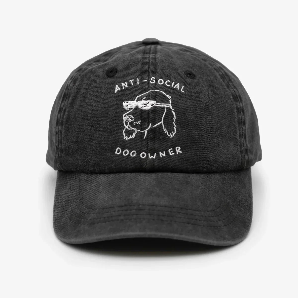 Musta denim-lippis – Logo ”Anti-Social Dog Owner”