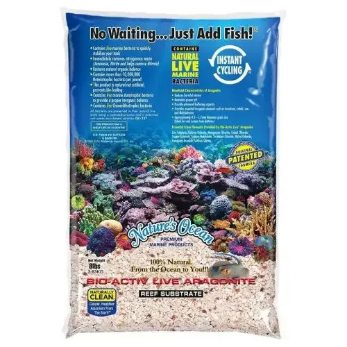NATURE’S OCEAN – Aragonite Live Reef Substrate – 7.26kg – 1.0 – 2.5mm