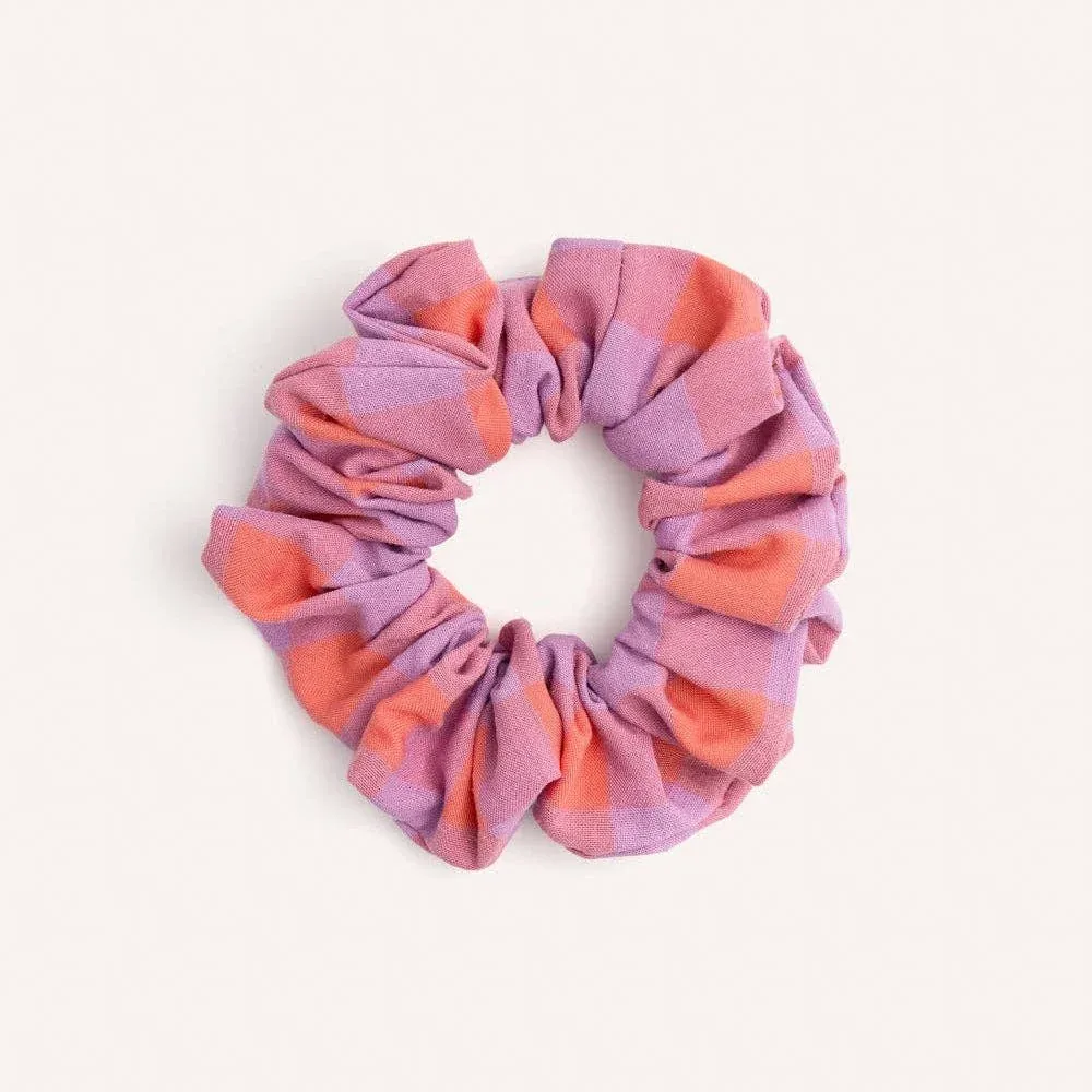 Noa -scrunchie, violetti ruutu