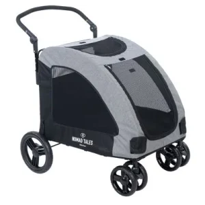 Nomad Tales Spirit -lemmikkieläinrattaat, harmaa P 95 x L 82 x K 120 cm, 40 kg:n painoon asti