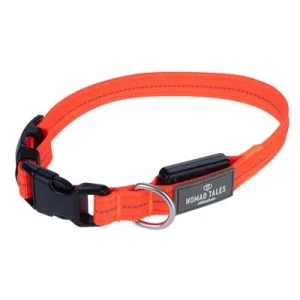 Nomad Tales Spirit USB LED -nailonkaulapanta, oranssi S-koko: kaulan ympärysmitta 34–41 cm