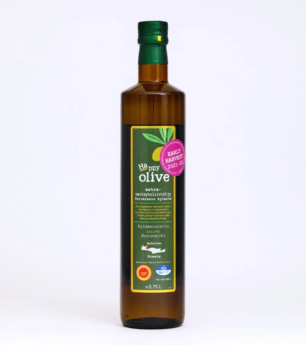 Oliiviöljy, Extra Virgin 0,75 L (Early Harvest)