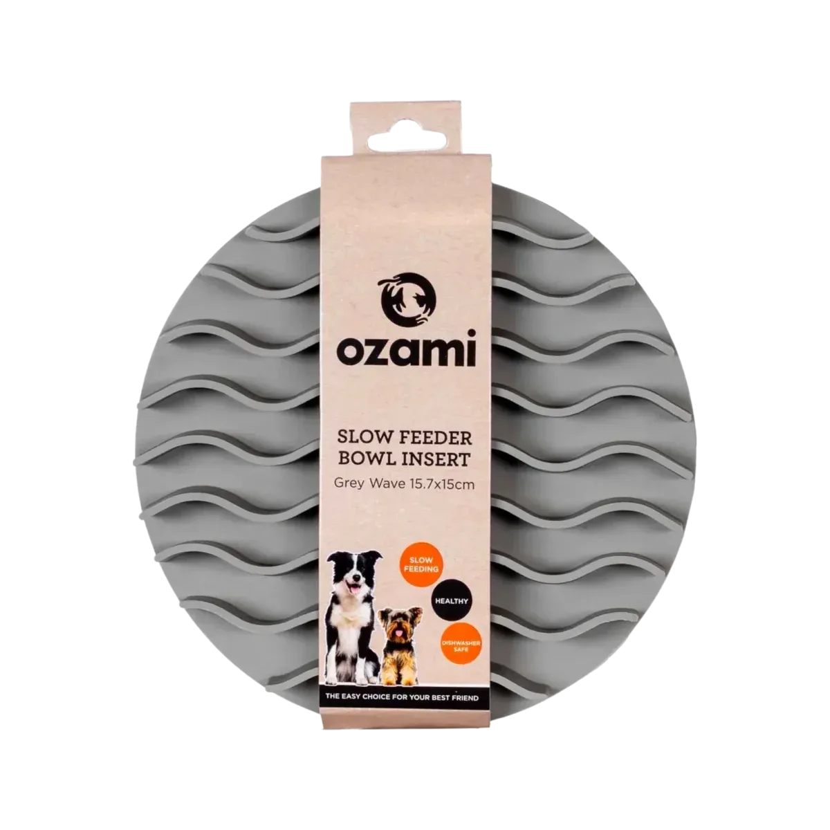 Ozami Slow Feeder Bowl Insert wave, harmaa