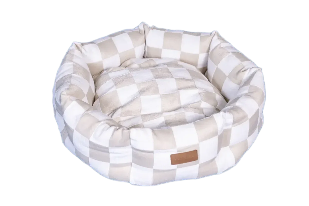 PAIKKA Check Bed lemmikin peti, beige
