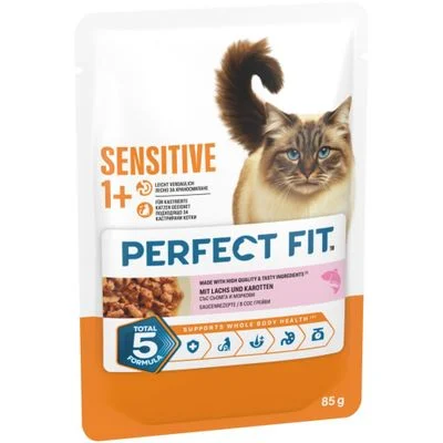Perfect Fit Sensitive 1+ säästöpakkaus: lohi (24 x 85 g)
