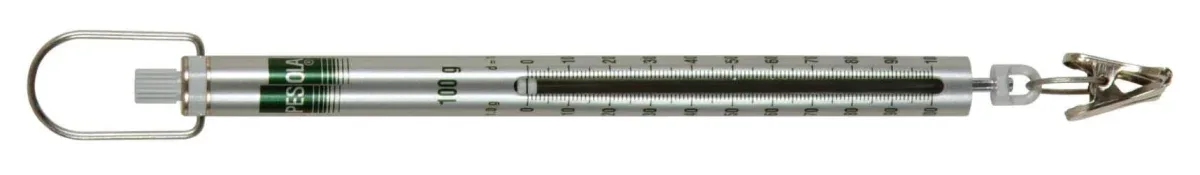 PESOLA Spring scale 100g d=1.0g Micro Line, green, with clamp