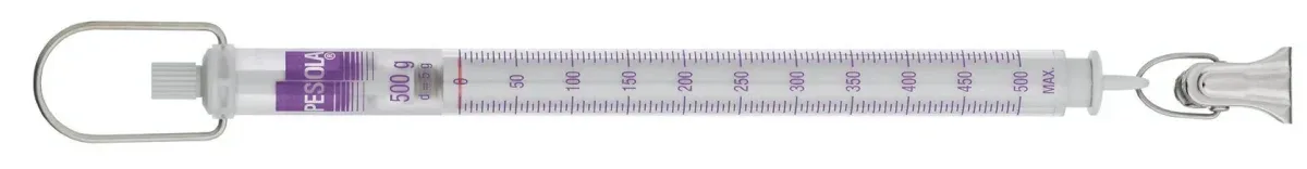 PESOLA Spring scale 500g d=5g Light Line, purple, with clamp