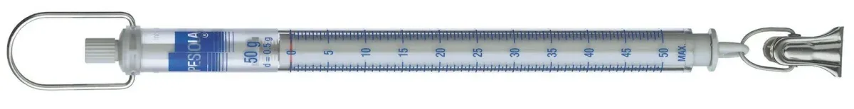 PESOLA Spring Scale 50g d=0.5g Light Line, blue, with clamp