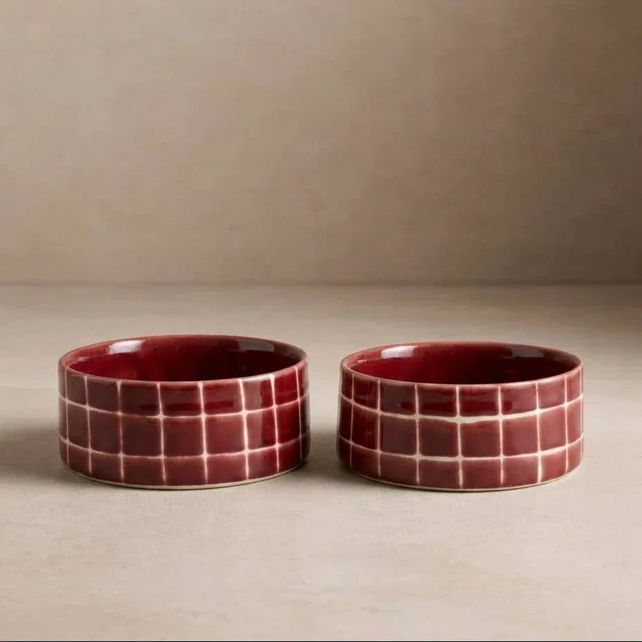 Pool-ruokakupit 14cm 2kpl, Burgundy