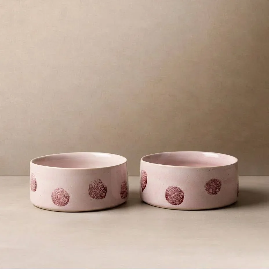 Pop Dots -ruokakupit 14cm 2kpl, pinkki