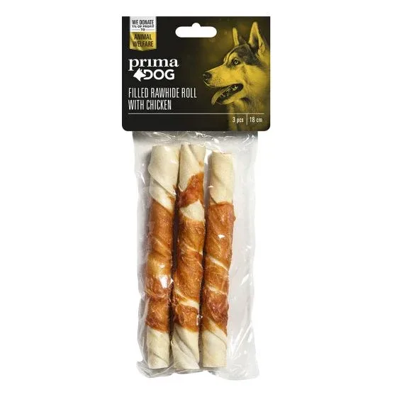 PrimaDog täytetty kierreluu kanafileellä
