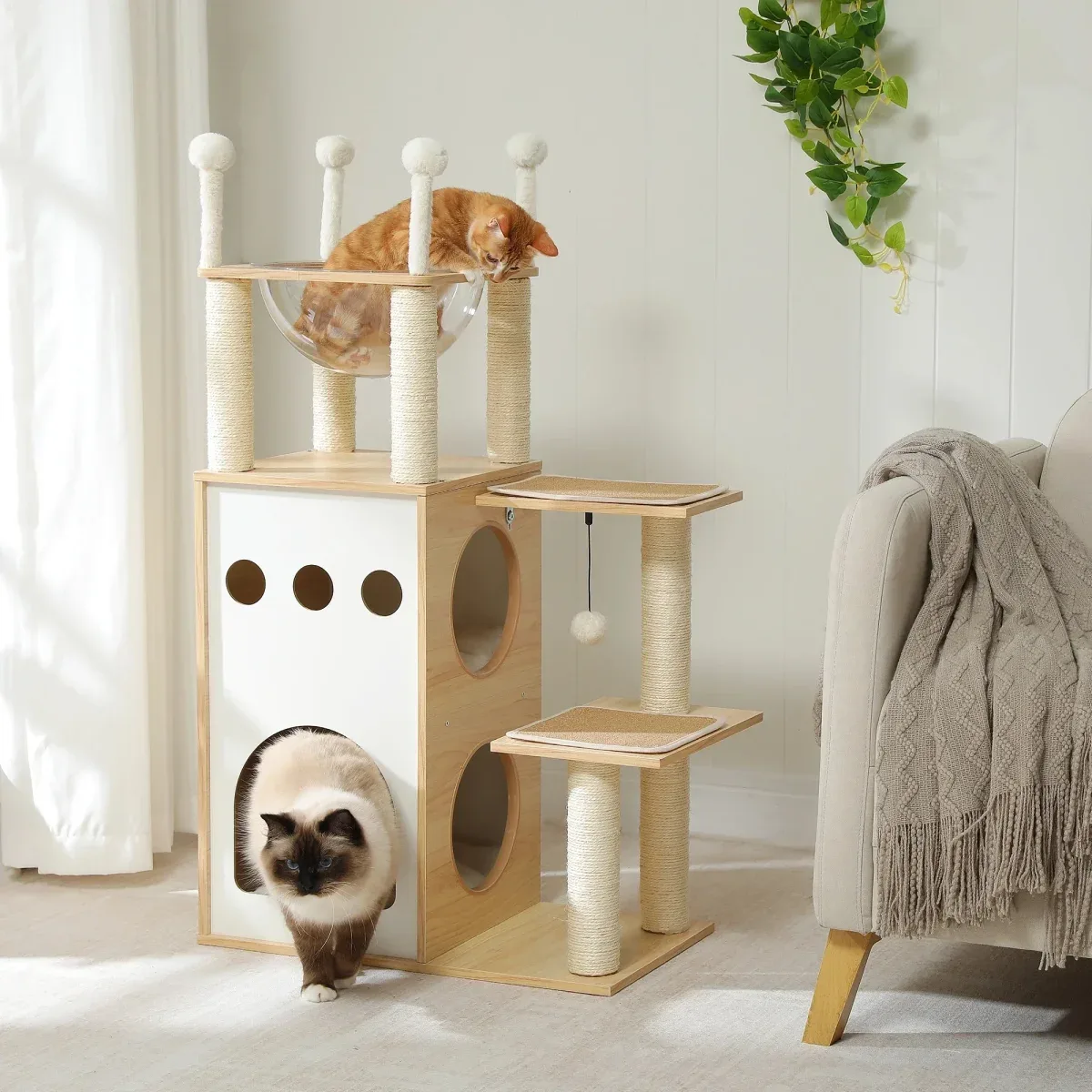 Puinen design-Raapimispuu – malli cozycondos
