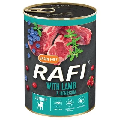 Rafi Junior Pastete 24 x 400 g karitsa, karpalo ja mustikka