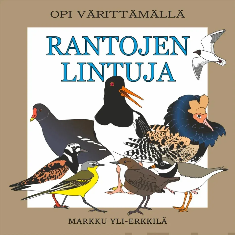 Rantojen lintuja, opi värittämällä, värityskirja (2019) värityskirja