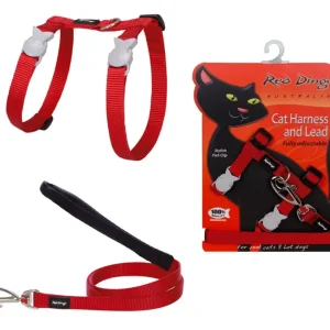 Red Dingo kissan valjas + talutin Classic, punainen