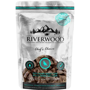 Riverwood Puolikosteat Viljattomat Makupalat Viiriäinen&Strutsi 200g