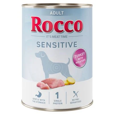 Rocco Sensitive 6 x 400 g Uusi resepti: 6 x 400 g kalkkuna & peruna