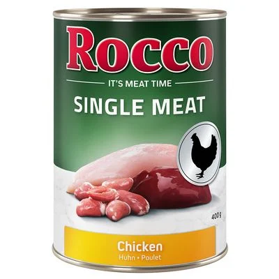 Rocco Single Meat -säästöpakkaus 24 x 400 g kana