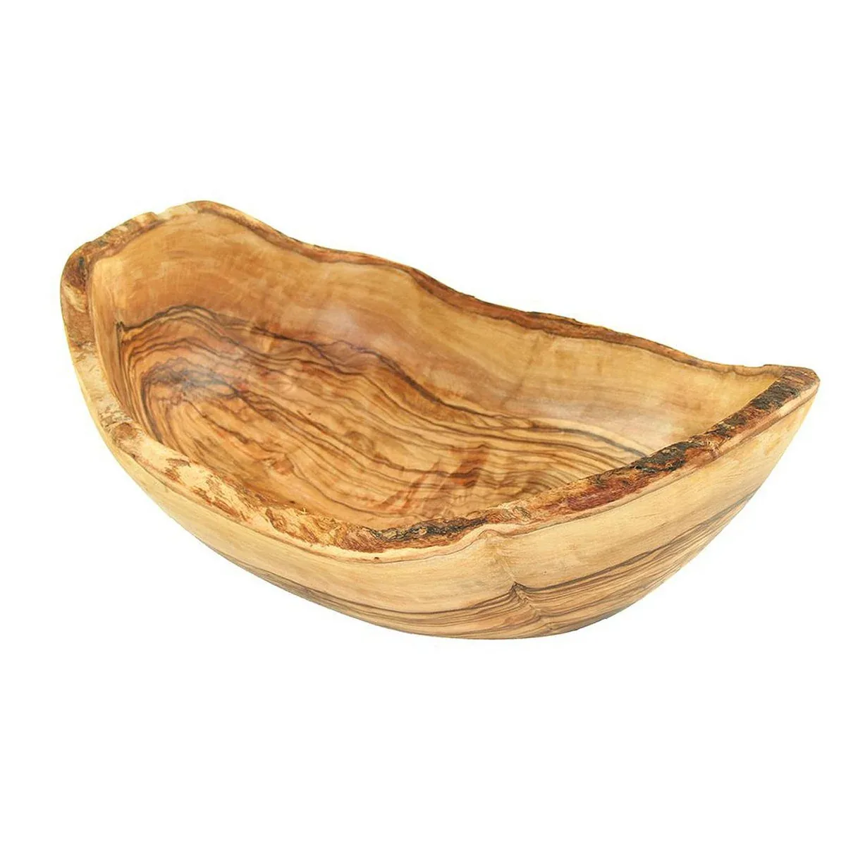 Rustic-hedelmäkulho (leveys: 25 – 29 cm) oliivipuinen