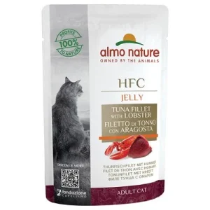 Säästöpakkaus: Almo Nature HFC Jelly Pouch 24 x 55 g Tonnikalafileetä ja hummeria