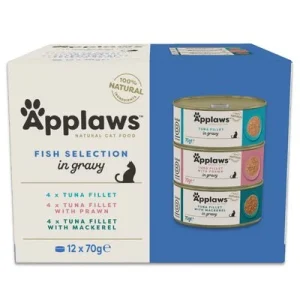 Applaws Cat kastikkeessa -säästöpakkaus 48 x 70 g kalavalikoima (3 makua)