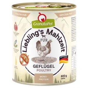 Säästöpakkaus GranataPet Liebling's Mahlzeit PUR 12 x 800 g siipikarja