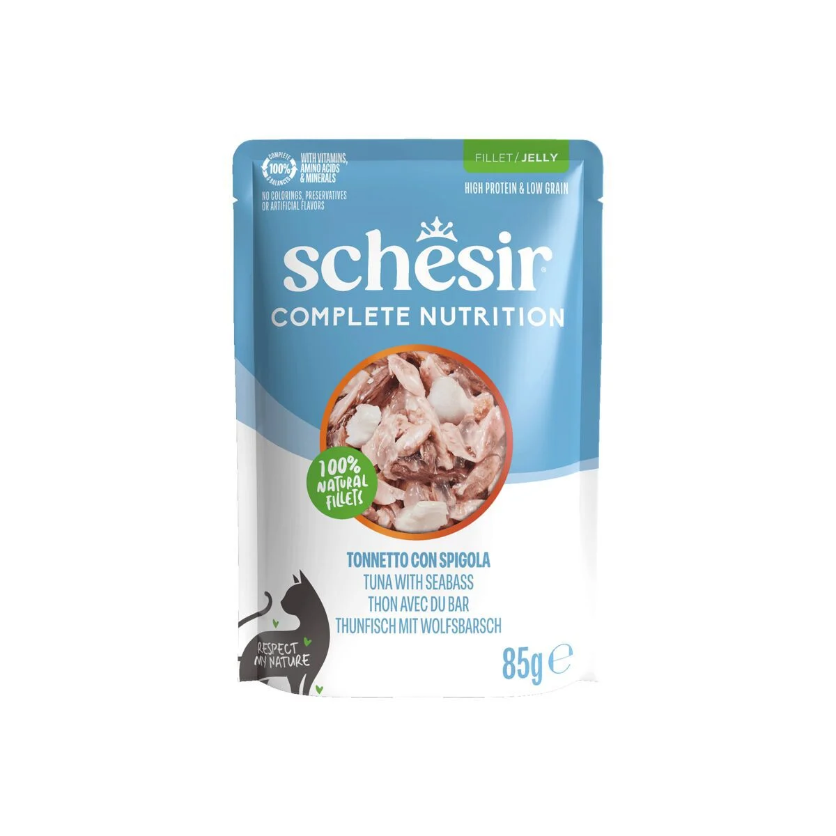 Schesir C&B Tuna sea bass in Jelly Pouch 85 g