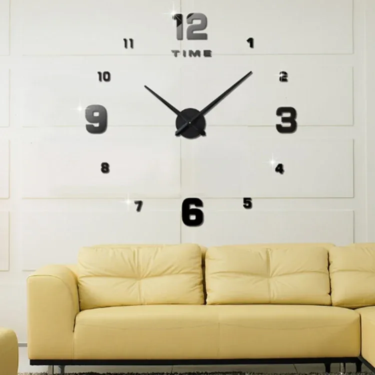 Seinäkello 3D DIY 100x100cm (Black)