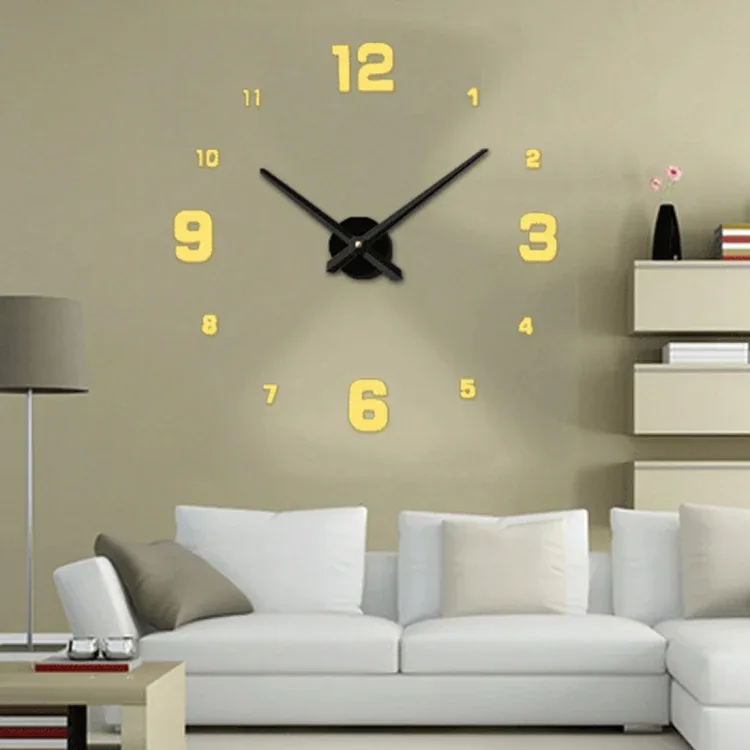 Seinäkello 3D DIY 100x100cm (Gold)