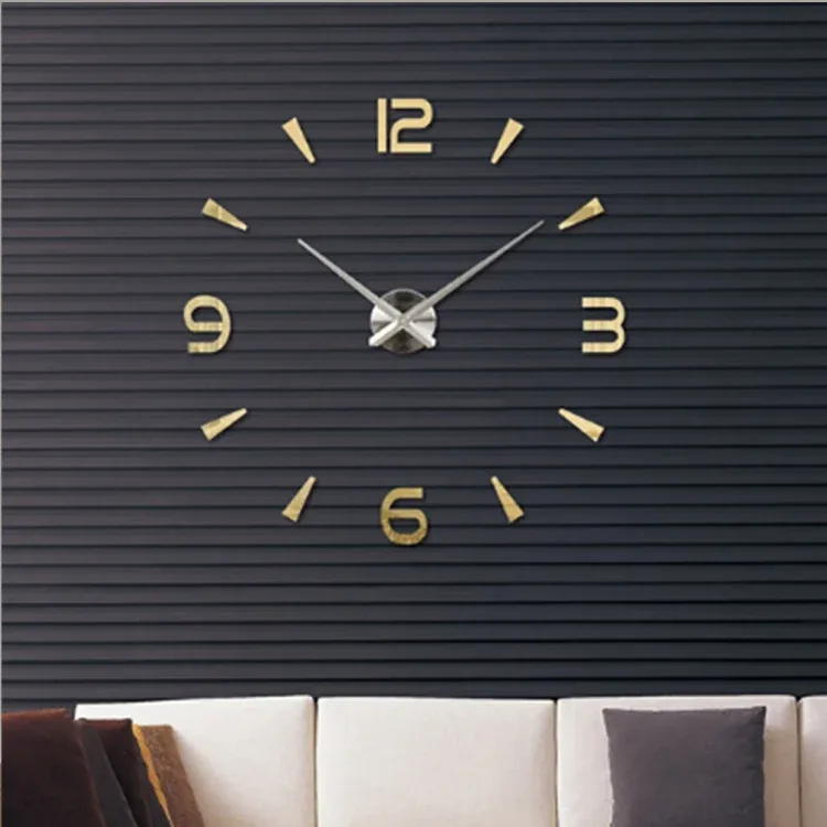 Seinäkello 3D DIY 100x100cm (Gold)