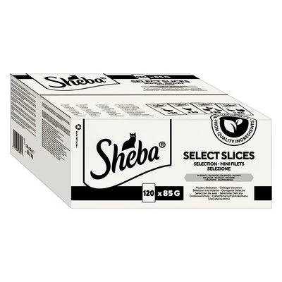 Sheba-annospussit monipakkaus 120 x 85 g valikoima kastikkeessa (siipikarjalajitelma)
