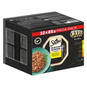 Sheba-rasialajitelma 32 x 85 g Selection in Sauce (kana ja kalkkuna, kana, siipikarja, kalkkuna)