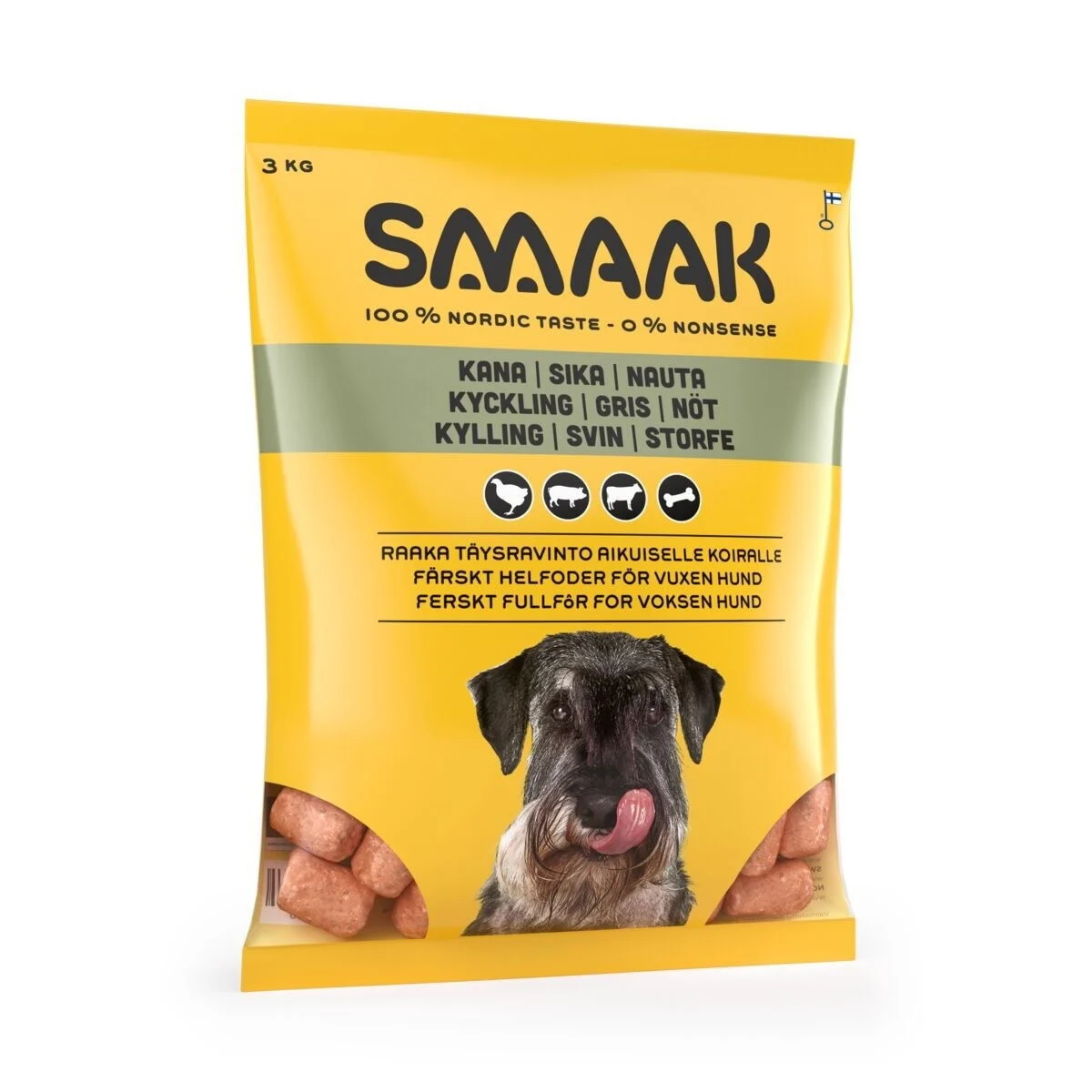 Smaak raaka täysravinto kana, sika & naudanmaha 1kg