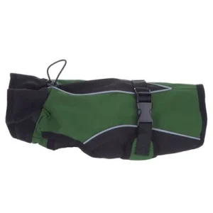 Softshell-koirantakki, vihreä selän pituus noin 30 cm