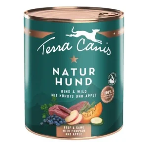 Terra Canis Naturhund -säästöpakkaus 12 x 800 g nautaa & riistaa kurpitsan & omenan kera