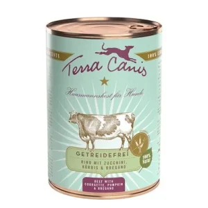 Terra Canis, viljaton 6 x 400 g nauta, kesäkurpitsa, kurpitsa & oregano