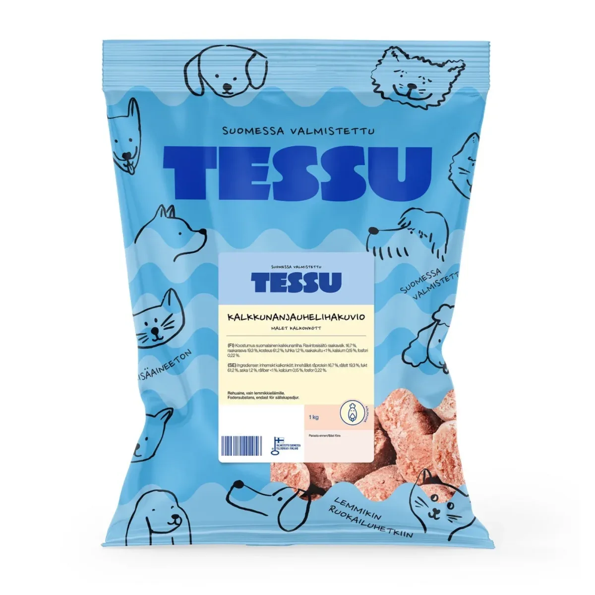 TESSU Kalkkunanjauhelihakuvio 1 kg