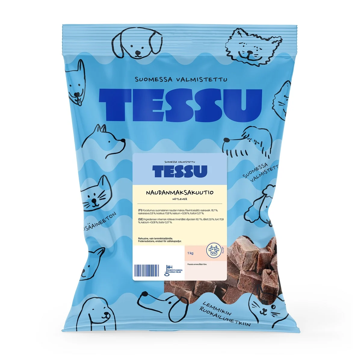 Tessu naudanmaksakuutio 1kg