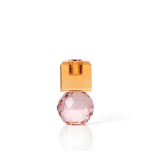 The Citrine & Rose Quartz Candle Holder – pinkki lasikynttilänjalka