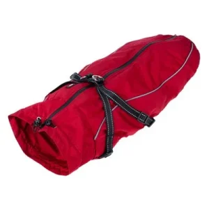 TIAKI Arkon -koirantakki valjailla, punainen selän pituus n. 35 cm