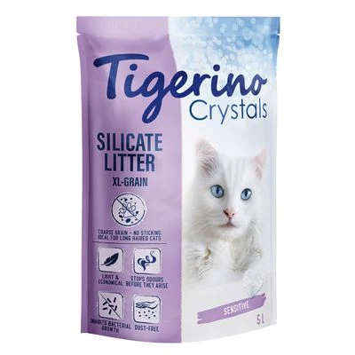 Tigerino Crystals XXL -kissanhiekka säästöpakkaus: 6 x 5 l