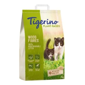Tigerino Plant-Based puukuitupitoinen kissankuivike – luonnollinen puun tuoksu, hajusteeton 7 l (3 kg)