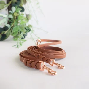 Tyylivoitto Braid hihna, konjakki/ruusukulta