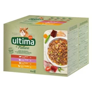 Ultima Nature -kissanruoka 48 x 85 g lihalajitelma (nauta, kalkkuna, kana, siipikarja)