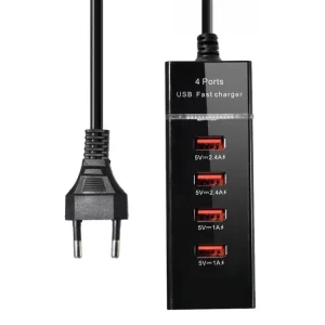 USB Latausasema 4 USB (Black)