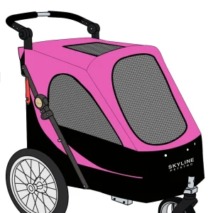 Vaihtokangas Petstro 701GT rattaisiin, Pink-Musta