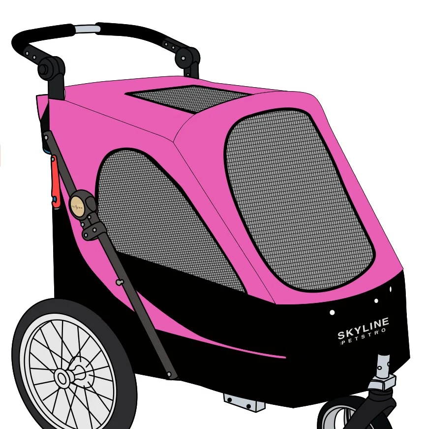 Vaihtokangas Petstro 701GT rattaisiin, Pink-Musta - Image 2