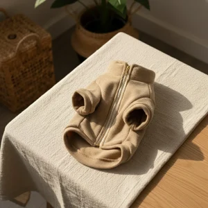 Velour-kuvioinen fleece-paita mäyräkoiralle