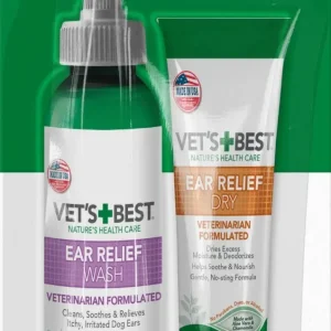 Vet’s Best Ear Relief korvanpuhdistussetti 118ml/56g