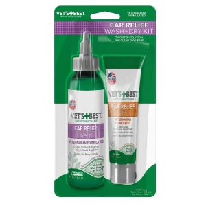 Vet’s Best Ear Relief Wash + Dry Kit